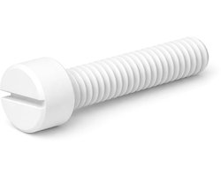 SnelShoppen - Design61 Cilinderschroef met Sleuf M6 x 25 mm - Corrosievrij PA 6.6 Kunststof Schroef voor Elektronica en Vochtige Omgevingen - Natuurli