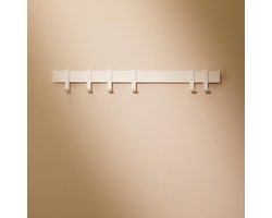 SnelShoppen - Designfabrik Hamburg Wandkapstok I Moderne Metalen Kapstok voor aan de Muur met Beweegbare Haken I Wit Mat, 58 cm, Haldecoratie voor Ent