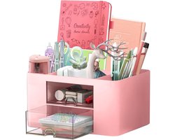SnelShoppen - Desk Organizer 7 Compartiments Penhouder Bureau Organizer met Laden Multifunctionele Desk Organizer voor Kantoor Thuis School Ruimtebesp