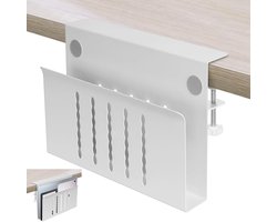 SnelShoppen - Desk Side Storage - Onder Desk Opbergoplossing - Geen Boren - Stalen Hangende Bureau Organizer - Laptop Houder voor Thuis en Kantoor (Wi