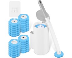 SnelShoppen - Disposable Toilet Brush Set met 24 Vervangbare Heads en 3 Geuren - Hygiënische Toiletborstel voor Badkamer en Toilet - Effectieve Schoon