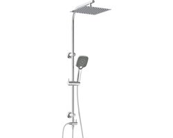 SnelShoppen - EISL EASY DELUXE Doucheset 2-in-1 met Grote Roestvrijstalen Regendouche 300x300mm en Handdouche met 3 Functies, Ideaal voor Badkamer, In