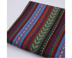 SnelShoppen - Ethnische Exotische Bloemenpatroon Stijl Meubelstof 1m x 148cm Vintage Jacquard Band DIY Decor Stof Ethnische Stijl Print voor Kussens,