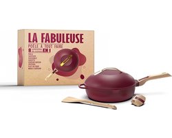 SnelShoppen - Fantastische 8-in-1 Koekenpan - Vervangt Pan, Steelpan, Stoompan, Frituurpan, Bakvorm - Inclusief 2 Afneembare Handvatten, Stoom/Frituur