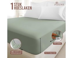 SnelShoppen - Fitted Sheet 120x200 cm Sea Foam - 100% Katoen - 400 Draadcount - Zacht en Ademend - Geschikt voor Matrassen tot 40 cm - Ideaal voor Sla