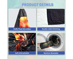 SnelShoppen - Fluffy Cuddly Blanket voor Kinderen 150x200 cm, 3D Vos Patroon, Zachte Flanel Fleece Deken, Ideaal voor Bed, Bank, TV Avonden, Warm & Co