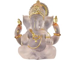 SnelShoppen - Ganesha Boeddha Beeld, Indiase Goden Beeld, Decoratie Woonkamer, Abstracte Sculptuur, Moderne Woonaccessoires 14 cm (Wit)