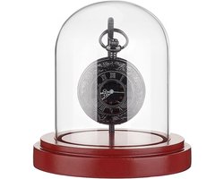 SnelShoppen - Glazen Display Dome Cloche 10.4 cm met Houten Voet en Metalen Haak voor Pocket Watch Medailles en Verzamelobjecten