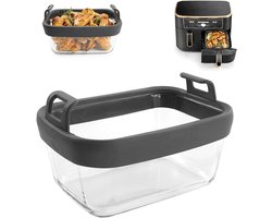 SnelShoppen - Glazen schaal voor Air Fryer - Herbruikbare en veilige bakvorm van borosilicaatglas - Geschikt voor Ninja Foodi Max Dual Zone AF400EU/AF