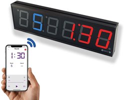 SnelShoppen - GymNext Flex Timer - Digitale LED Wandklok voor Thuis - Bluetooth Bediening via Mobiele App - Ideaal voor Sport, Fitness en Training
