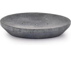 SnelShoppen - Handmade Indian Stone Soap Dish - Grijze Zeepdispenser - Badkameraccessoires voor Wasbak, Bad of Douche - 5" x 4"