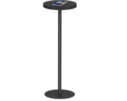 SnelShoppen - Hoge ronde bijzettafel, kleine drinktafel, zwart, moderne woonkamer, multifunctionele bijzettafel, interieuraccessoire, TB01BK065EU