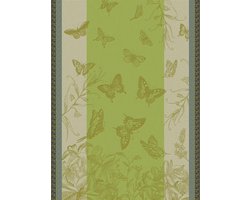 SnelShoppen - Jacquard Keukenhanddoek Jardin Des Papillons Succulente 60x80cm Katoen - Decoratief, Handdoek voor Drogen van Borden, Glazen, Tuin en Ke