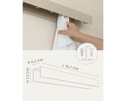 SnelShoppen - Kapstok Muur 'Kian' | Moderne Wandkapstok met Verborgen Haken en Plank | Stijlvolle Kledinghanger van Metaal in Taupe Zand voor Hal, Woo