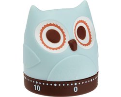 SnelShoppen - Keuken Timer Uil 60 minuten Mechanisch Zonder Batterij Retro Design Rubber Kunststof - Eieren Alarm Klok voor Koken en Bakken