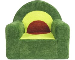 SnelShoppen - Kids Sofa - Comfortabele Schuim Peutersofa met Zachte Velvet - Schattig Avocado Design voor Spelen, Lezen en Ontspannen - Ideaal voor Ki