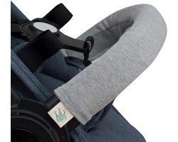 SnelShoppen - Kinderwagen Handgreep Cover Grijs Steen - Beschermhoes voor Kinderwagen - Eenvoudig aan te brengen - Combineerbaar met Hoods en Matras