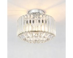SnelShoppen - Kristallen Plafondlamp Ø265mm, Moderne Kroonluchter in Zilver, E27, Industrieel Design voor Woonkamer, Hal, Slaapkamer, Eetkamer, Keuken