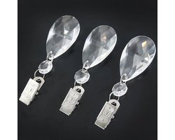 SnelShoppen - Kristallen Tafelkleedgewichten 10 Stuks met Metalen Clip, Zware Winddichte Gewichten voor Buiten, Tafelzeil Gewichten, Modern Design voo