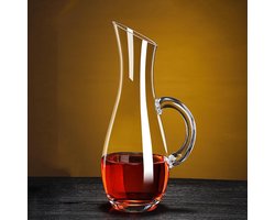 SnelShoppen - Kristallen Wijnkaraf & Aerator - 100% Loodvrij Glas - Elegante Wijnkaraf voor Rode Wijn - Niet-toxische Kristallen Set met Aerater - Voo