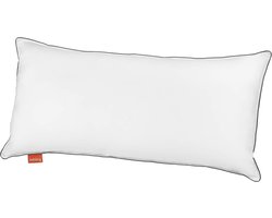 SnelShoppen - Liebling Hotelkussen Vast 40x80 cm, Verstelbaar Hoofdkussen, 100% Katoen, Grijze Bies, Oeko-TEX, Wasbaar tot 60 Graden, Perfect voor Sla
