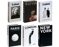 SnelShoppen - Luxe Boekdecoratie 6 Stuks - Kunstboeken, Gestapelde Opbergdoos, Hoogwaardig Papier, Perfect voor Woonkamer, Salontafels en Thuisdecorat
