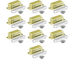 SnelShoppen - Magnetische Sluitingen voor Kastdeuren, Sterke 8 kg Magneten, RVS, Deursluiters, Magneten voor Meubels en Balkon Deuren, Goud (Verpakkin