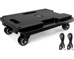 SnelShoppen - Meubelverplaatsingswagen met wielen, draagbare verhuiswagen voor zwaar meubilair, 200 kg capaciteit, 4 wielen, zwart, inclusief 2 elasti