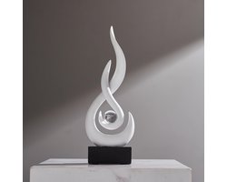 SnelShoppen - Moderne abstracte kunst tafeldecoratie, vlam standbeeld ornament, moderne woondecoratie voor woonkamer, uniek cadeau-idee, verzamelobjec