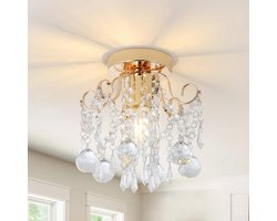 SnelShoppen - Moderne Kristallen Kroonluchter Goud, Plafondlamp voor Woonkamer, Slaapkamer, Hal - Glazen Design Kroonluchter voor Feesten en Decoratie
