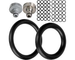 SnelShoppen - O-Ring Set van 50 voor Tuinslang Koppelingen G 1/2 Inch en 3/4 Inch, Rubber Sealing Ringen voor Tuinaccessoires, 16 x 11 mm en 22.3 x 17