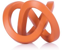 SnelShoppen - Oranje Knoop Decoratieve Sculptuur, Möbius Strip Sculptuur voor Woonkamer, Kantoor en Boekenplanken, Interieur Decoratie in Oranje, Unie