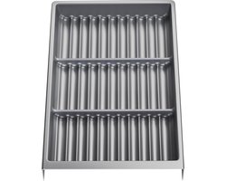 SnelShoppen - Orga-Box kruideninzet SEPARADO Afzonderlijk zilvergrijs generfd 300x474x51 mm Lade-inzet voor kruidenpotjes vanaf 40 cm kastbreedte