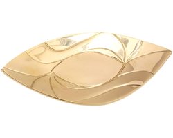 SnelShoppen - Ovalen Kaarsenplateau 21x11 cm - Modern Deco Goudkleurig Messing - Decoratief Kaarsenaccessoire voor Huis en Feest