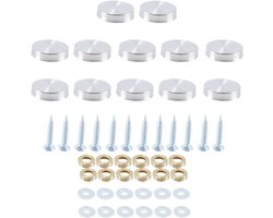 SnelShoppen - Pack van 12 Spijker Covers, Roestvrijstalen Spiegel Schroeven 22mm voor Spiegel, Glasplaten, Badkamer Wanden en Meubels - Duurzaam en Co