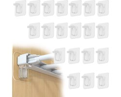 SnelShoppen - Pack van 20 Zelfklevende Planksteunen, Extra Sterke Plankdragers zonder Boren, Transparante Steunen voor Glasplanken in Kast of Kledingk