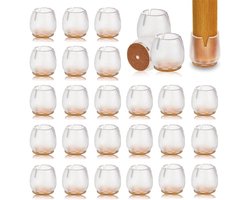 SnelShoppen - Pack van 40 Stoelpootdoppen 17-23mm - Beschermende Caps voor Tafel- en Stoelpootjes - Siliconen Rond Felt - Stille Antislip Vloerbescher