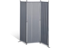 SnelShoppen - Paravent 3-delig Grijze Scheidingswand Ondoorzichtig - Ideaal voor Tuin, Feest, Kamers, Privacy, Kantoor, 180 cm Hoog