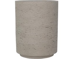 SnelShoppen - Pottery Pot Suzi L - Grijze Bloempot - Lichtgewicht - UV- en Vorstbestendig - Voor Binnen en Buiten - Ideaal voor Tuin, Balkon en Verand