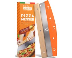 SnelShoppen - Professionele Pizza Cutter 32 cm - RVS Pizza Snijder met Houten Handvat - Snelle en Efficiënte Pizza Snijden - Ideaal voor Thuis en Fees