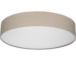 SnelShoppen - REV Plafondlamp 60 cm - Vintage Taupe Stoffen Lampschaduw - Ronde Hanglamp voor Woonkamer, Slaapkamer & Keuken