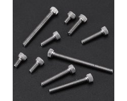 SnelShoppen - Schrauben Sortiment 150 Stuks, 9 Maten Zeskant Sleufkop Schroeven Assortiment Set met Plastic Doos #2-56 UNC voor Meubels en Apparatuur