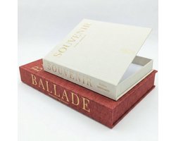 SnelShoppen - Set van 2 Decoratieve Linnen Boeken Dozen in Terracotta en Beige voor Salontafel, Boekenkast of Open Haard met Verborgen Opslag voor Fot