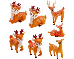 SnelShoppen - Set van 7 Miniatuur Dieren Figuren voor Bonsai Landschap, Mos Landschap, Decoratie, DIY Tuinaccessoires, Plastic, Geschikt voor Fairy Ga