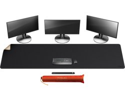 SnelShoppen - Super Groot Bureau Mat 200x50 cm, XXL Desk Pad van PU Leer en Kurk, Ideaal voor Werkplek, Thuis Kantoor, Computer Bureau met Toetsenbord