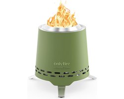 SnelShoppen - Tabletop Fire Pit 16.5CM - Rookvrije Buitenhaard voor Terras - Met Pot Houder en Opbergzak - Draagbare Mini Kachel voor Hout en Pellets