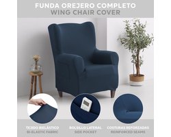 SnelShoppen - Textilhome Vleugelstoelhoes TEIDE - Elastische Fauteuilhoes voor Oorfauteuil - Universele Rekbare Beschermhoes 70-100 cm - Wasbaar - Bru