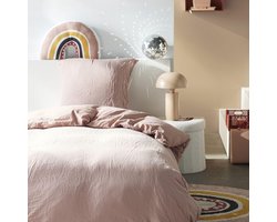 SnelShoppen - TODAY Beddengoed Eenpersoonsbed 140x240 cm Katoen Effen Zandroze - Luxe Dekbedovertrek voor Kinderen en Volwassenen - Ideaal voor Slaapk