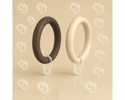 SnelShoppen - Transparante kunststofhaken voor gordijnringen en houten roedes - Oogjes voor gordijnroedes - 55 stuks (diameter 11 mm)