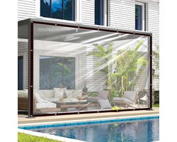 SnelShoppen - Transparante Zeil 3x6m Waterdicht UV Bestendig Met Oogjes en Touw - Stevige Zeil Voor Buiten, Tuin, Balkon, Bescherming Meubels, Weerbes